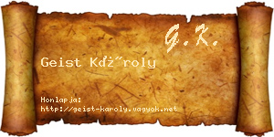 Geist Károly névjegykártya