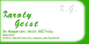 karoly geist business card